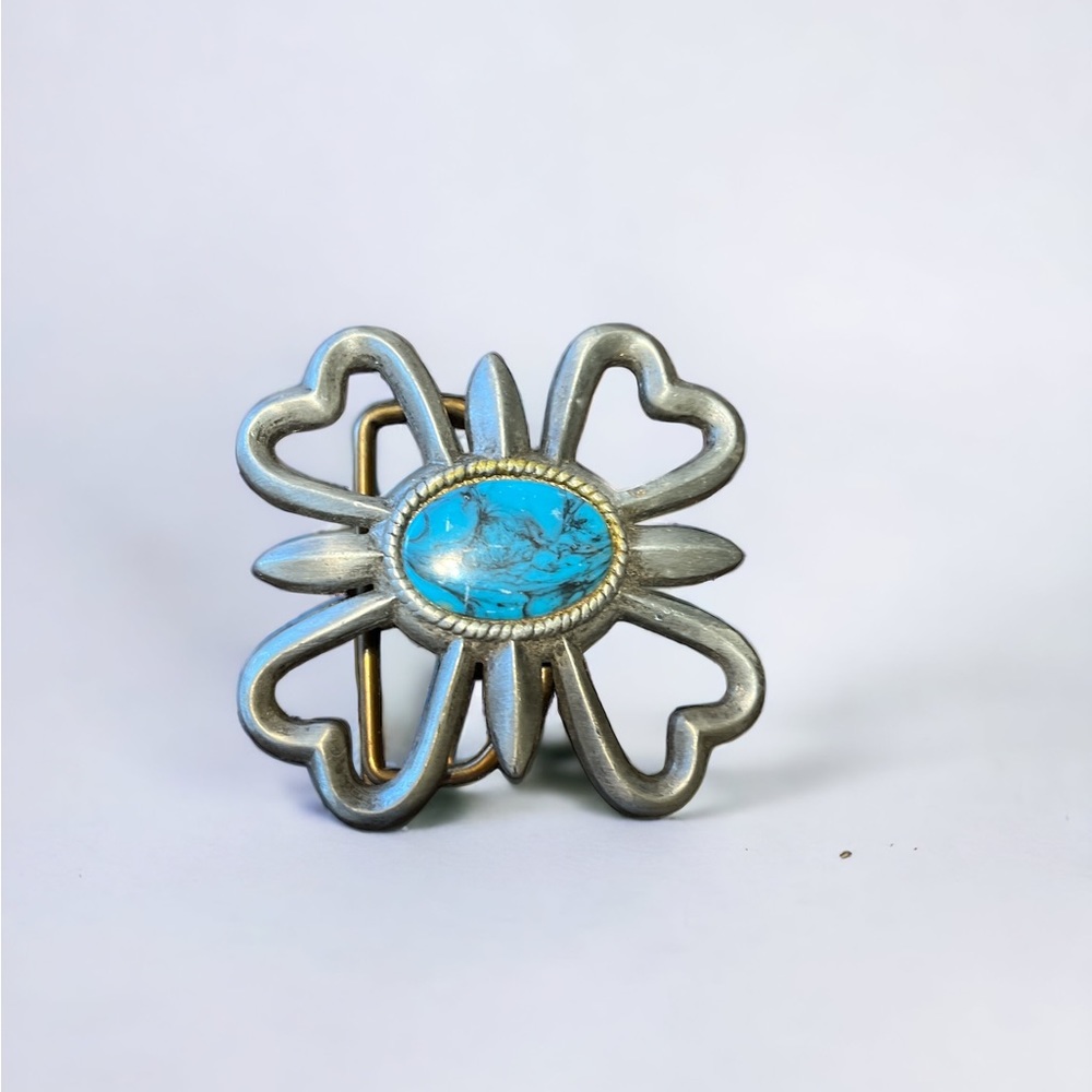 ✨ 3/$15 ✨ Turquoise Silver Toned Belt Buckle